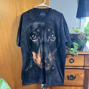 The Mountain Dachshund Dog Black Size XL Tee-shirt
